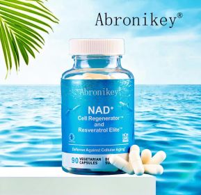 Abronikey NAD Cell Regenerator And Resveratrol Elite Nads Niacinamide Riboside Supplement With Trans Resveratrol, Quercetin, Energy,Focus 90 Capsule D