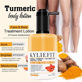 AILKE Turmeric Skin Care, Brightening, Anti Spot, Cleansing, Reduce Acne, With Body Scrub, Lotion, Face Cream, Soap, Toner (Color: 1 Bottle Lotion)