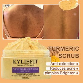 AILKE Turmeric Skin Care, Brightening, Anti Spot, Cleansing, Reduce Acne, With Body Scrub, Lotion, Face Cream, Soap, Toner (Color: Scrub)