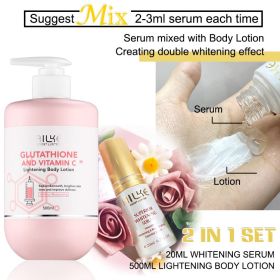 AILKE Vitamin C Lotion. Advanced Brightening Cream. Whiten Serum Remove Melanin, Age Spots, Dark Spots On Face, Hands, Body. (Color: 2 in 1 Set(LOTION))