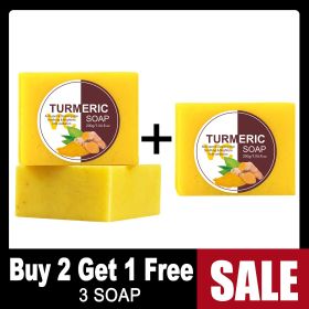 AILKE Turmeric Skin Care, Brightening, Anti Spot, Cleansing, Reduce Acne, With Body Scrub, Lotion, Face Cream, Soap, Toner (Color: Buy 2 Get 1 Free)