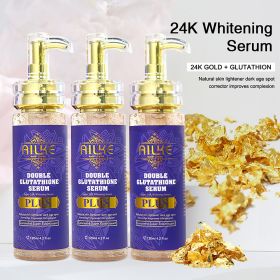 AILKE Double Glutathione Brighten Cosmetics Skin Care, Remove Blemish, Even Toning, Non-greasy, Fast-absorbing, for Women Men (Color: 3 Bottle Serum)